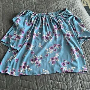 Off the shoulder flower shirt